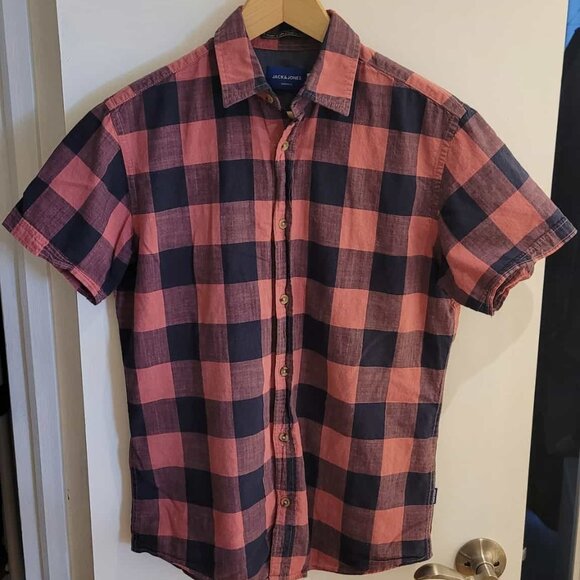 Jack & Jones Men's Medium Short Sleeve Button Down Shirt - Picture 1 of 3